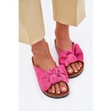 Boto Women's Cork Sole Slippers With Bow Fuchsia Seressa | shoptok.hr