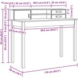  Stol s ladicama Vosak smeđa 110 x 50 x 93 cm Čvrsto borovo drvo | shoptok.hr