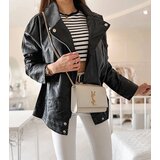 Gemre Black faux leather biker jacket Quennel | Shoptok.si