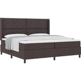 vidaXL Box spring postelja z vzmetnico temno rjava 200x200 cm tkanina, (22050913) | Shoptok.si