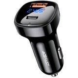 Acefast Avtopolnilec B4, 66W, USB-C + USB, z zaslonom (črn), (20633236) Cene