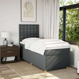 vidaXL Box spring postelja z vzmetnico temno siva 80x200 cm blago | Shoptok.si
