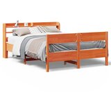 vidaXL Posteljni okvir brez vzmetnice voščeno rjav 120x190 cm borovina Cene