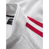 Ombre Men's sweatshirt with high collar and stripes - grey melange | ePonuda.com