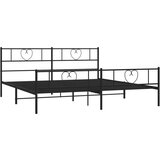 Metalni Kovinski posteljni okvir z vzglavjem in vznožjem črn 193x203 cm | Shoptok.si