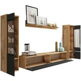 P & B Dnevni Regal Vera, Črna, Barva Hrasta, 4-Delno, Led | Shoptok.si