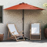 vidaXL Vrtni dežnik Terakota 294 x 150 x 224 cm blago | Shoptok.si