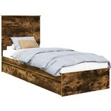  Krevet s od storage s uzglavljem Dimljeni hrast 75 x 190 cm | shoptok.hr