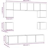  Komplet TV omaric 8-delni bel konstruiran les, (20731122) | Shoptok.si