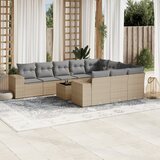 vidaXL 11-dijelni set vrtnih sofa od poliratana s jastucima bež | shoptok.hr