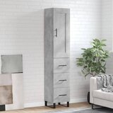 vidaXL Visoka omara betonsko siva 34,5x34x180 cm inženirski les | Shoptok.si