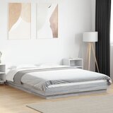  Okvir kreveta siva boja hrasta 135 x 190 cm konstruirano drvo | shoptok.hr