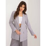 Fashion Hunters Grey women's blazer with appliqués cene