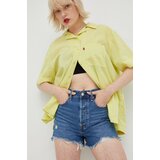 Levi's Lanena košulja za žene, boja: zelena, relaxed, s klasičnim ovratnikom | shoptok.hr