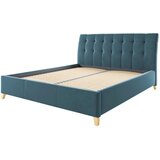 Hom`in OBLAZINJENA POSTELJA 160 cm x 200 cm , tekstil modra | Shoptok.si