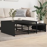 Furnova Komplet klubskih mizic 2-delni črn inženirski les in kovina, (21913956) | Shoptok.si