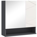 Kleankin Ogledalna omara iverna plošča, steklo 55D x 17Š x 55V cm Siva, (5000279364) Cene