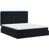  Krevet od pjene s madracem i LED-om Crna 200 x 200 cm Baršun | shoptok.hr