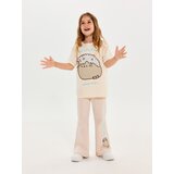 Sinsay Pamučne flare hlače s printom Pusheen the Cat | shoptok.hr