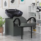 vidaXL Stolica za šampon Temno siva in črna 63 x 141 x 92 cm blago, (5000132865) | Shoptok.si