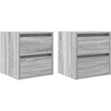  Zidni noćni ormarići 2 kom boja sivog hrasta sonome 38x34x40 cm | shoptok.hr