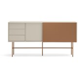 Teulat Opečnato oranžna/bež nizka komoda z drsnimi vrati 180x91 cm Nube – Cene
