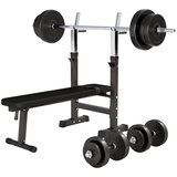 Gorilla Sports podesiva benč klupa sa stalkom i setom tegova (70 kg) Cene