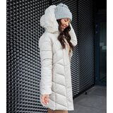 Gemre Cream long quilted jacket Carolina | shoptok.hr