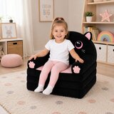  Reclining Armchair Sofa Couch Kitten 2in1 For Children Soft Plush Black | Shoptok.si