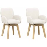 vidaXL Okretne blagovaonske stolice 2 kom. Bouclé Krem 54 x 58 x 87 cm - Krem 2 | shoptok.hr