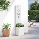 vidaXL Privatnost u vrtu Bijelo 32 x 140 cm Hladno valjana čelična | shoptok.hr