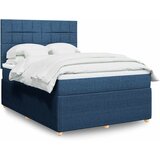  Krevet s oprugama i madracem plavi 140 x 190 cm od tkanine | shoptok.hr