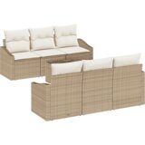 vidaXL Set vrtnih sofa od 7 dijelova s jastučićima bež poliratanskog | shoptok.hr