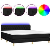  box spring s madracem LED crni 160x200 cm od tkanine | shoptok.hr