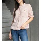 Gemre Women's pink short-sleeve sweater with decorative buttons | Shoptok.si