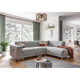 Miuform Svetlo siva raztegljiva/s prostorom za shranjevanje kotna sedežna garnitura (desni kot/v obliki črke L) Classy Sophie – | Shoptok.si