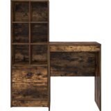 vidaXL pisalna miza s prostorom za shranjevanje Prekajena hrast Inženirski les | Shoptok.si