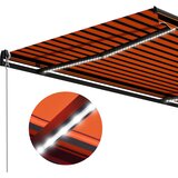 Tenda na ručno uvlačenje LED 350 x 250 cm narančasto-smeđa | shoptok.hr