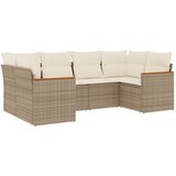  The Living Store Vrtna sedežna garnitura 6-delna z blazinami bež poli ratan - Vrtna Sedežna Garniture, (21451120) | Shoptok.si