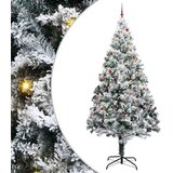 vidaXL Umeta osvetljena božična drevesca s kompletom kroglic Zelena | Shoptok.si