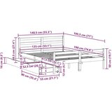 vidaXL Okvir kreveta bez madraca bijeli 135 x 190 cm masivna borovina | shoptok.hr
