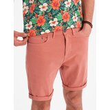 Ombre Men's denim classic shorts with rolled up leg - coral | shoptok.hr