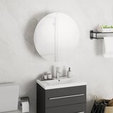  Kupaonski ormarić s okruglim ogledalom LED bijeli 40x40x17,5 cm | shoptok.hr