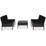 Poli 5-dijelni set vrtnih sofa od poliratana s jastucima crni | shoptok.hr