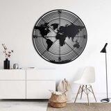 Wallxpert metalni zidni ukras 5139, mapa sveta u kružnoj mreži, 71 x 71 cm, crni | Eponuda.com