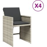 Maison Chic Vrtni stoli - Stol za vrt z blazinami 4 kosi svetlo siv poli ratan JS2301, (21876701) Cene