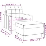 vidaXL Fotelj s stolčkom za noge krem 60 cm blago | Shoptok.si