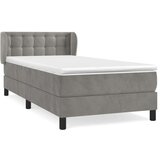 Box spring krevet s madracem svjetlosivi 100x200 cm baršunasti | shoptok.hr