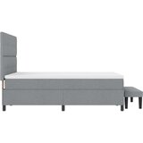  Postelja Box Spring z vzmetnico in klopjo svetlo siva 140x200 cm tkanina, (22081081) | Shoptok.si