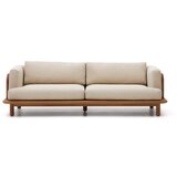 Kave Home Bež/u prirodnoj boji vrtna sofa od masivne tikovine Turqueta – u